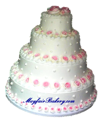 4 tier &quot;simply roses&quot; pink &amp; fuchsia - Based on our popular &quot;Simply Roses&quot; cake.